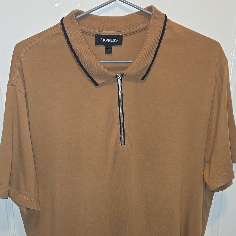 Express Men's Tan Polo Shirt